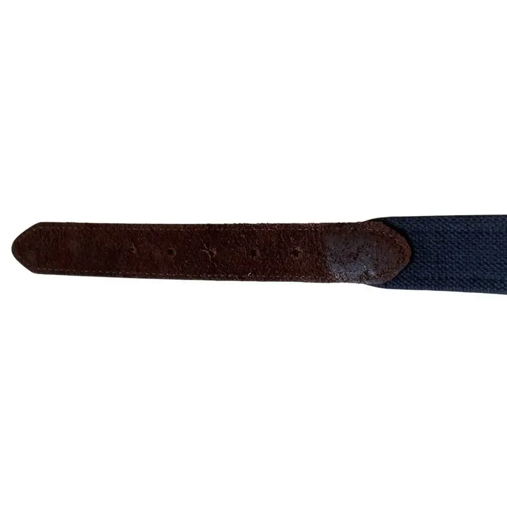 Vineyard Vines Golf Belt Mens Size 36 Blue Whale Monogram Brown Leather Preppy